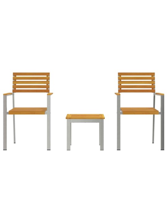 Dārza ēdamgalds 3 pcs brūna akācijas masīvkoks
