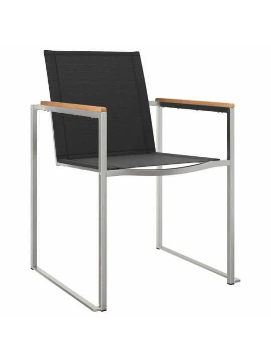 Āra ēdamistabas komplekts 3 pcs brūns un melns masīvs tīkkoks