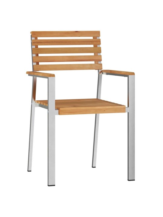 Dārza ēdamgalds 3 pcs brūna masīvs tīkkoks