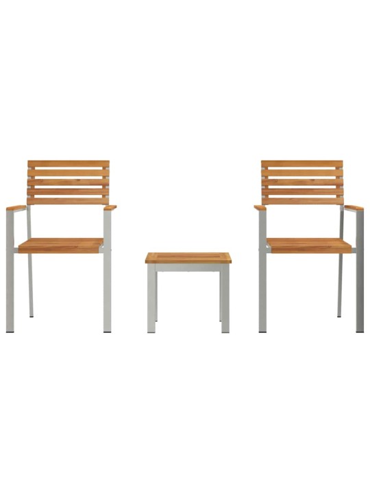 Dārza ēdamgalds 3 pcs brūna masīvs tīkkoks