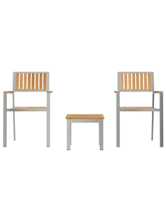 Dārza ēdamgalds 3 pcs brūna masīvs tīkkoks