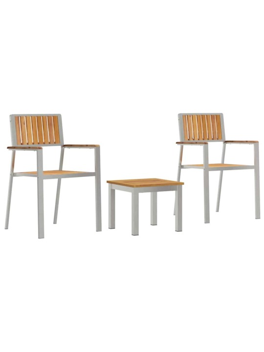 Dārza ēdamgalds 3 pcs brūna masīvs tīkkoks