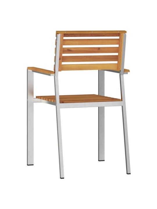 Dārza krēsls 6 pcs brūna 56 x 54.5 x 87cm akācijas masīvkoks
