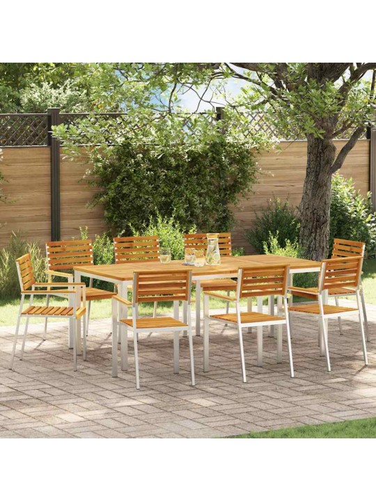 Dārza krēsls 8 pcs brūna 56 x 54.5 x 87cm akācijas masīvkoks