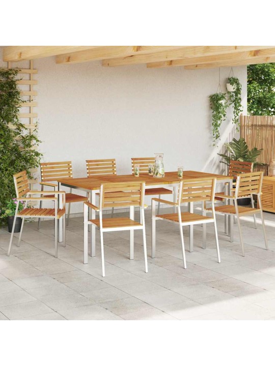 Dārza krēsls 8 pcs brūna 56 x 54.5 x 87cm akācijas masīvkoks