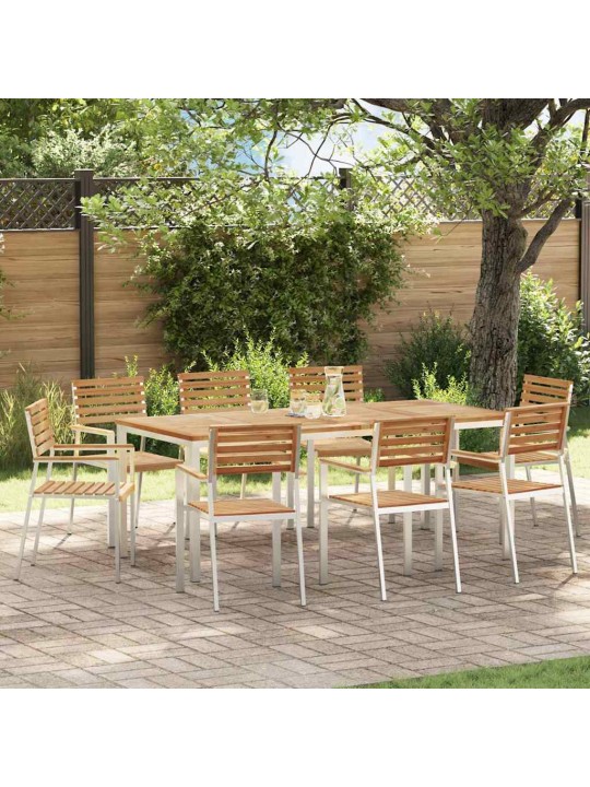 Dārza krēsls 8 pcs brūna 56 x 54.5 x 87cm masīvs tīkkoks