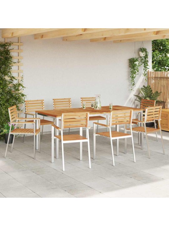 Dārza krēsls 8 pcs brūna 56 x 54.5 x 87cm masīvs tīkkoks