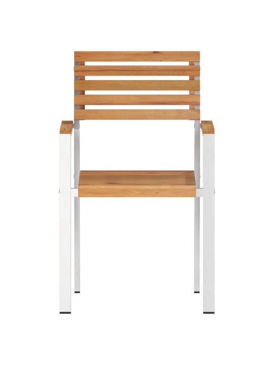 Dārza krēsls 8 pcs brūna 56 x 54.5 x 87cm masīvs tīkkoks