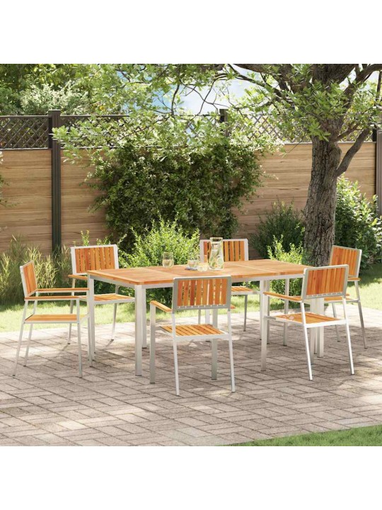 Dārza krēsls 6 pcs brūna 56 x 54.5 x 87cm akācijas masīvkoks