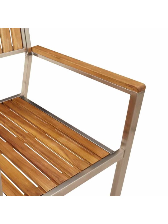 Dārza krēsls 8 pcs brūna 56 x 54.5 x 87cm akācijas masīvkoks
