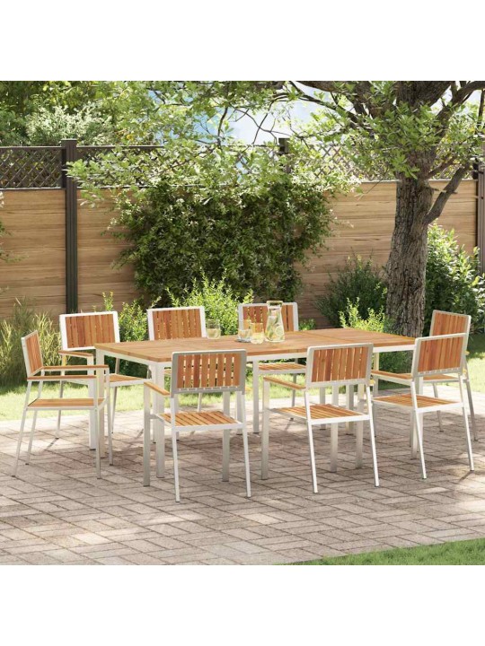 Dārza krēsls 8 pcs brūna 56 x 54.5 x 87cm akācijas masīvkoks