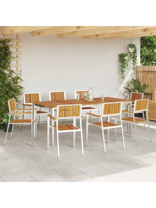 Dārza krēsls 8 pcs brūna 56 x 54.5 x 87cm akācijas masīvkoks