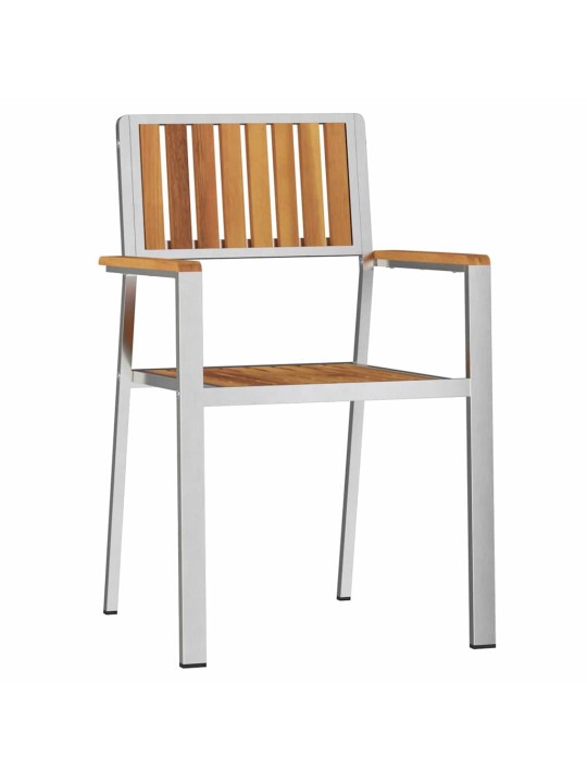 Dārza krēsls 8 pcs brūna 56 x 54.5 x 87cm akācijas masīvkoks