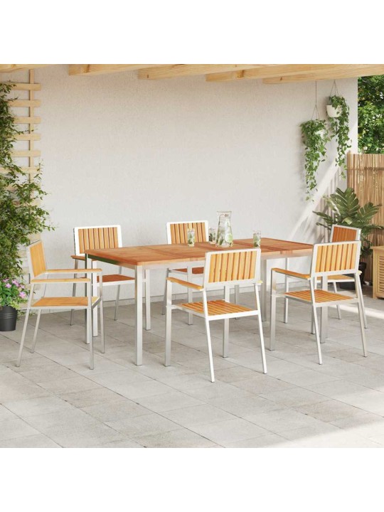 Dārza krēsls 6 pcs brūna 56 x 54.5 x 87cm masīvs tīkkoks
