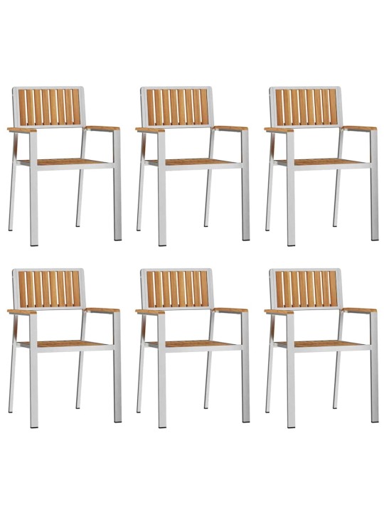 Dārza krēsls 6 pcs brūna 56 x 54.5 x 87cm masīvs tīkkoks