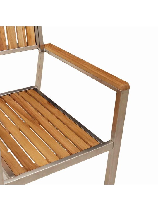Dārza krēsls 8 pcs brūna 56 x 54.5 x 87cm masīvs tīkkoks