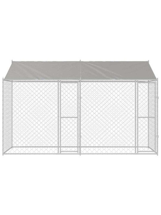 Suņu būris sudraba 400 x 200 x 256 cm cinkots tērauds