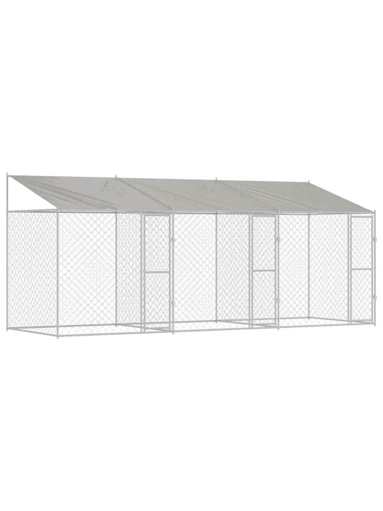 Suņu būris sudraba 600 x 200 x 256 cm cinkots tērauds