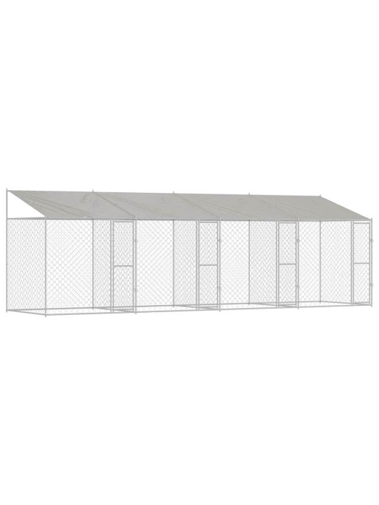 Suņu būris sudraba 800 x 200 x 256 cm cinkots tērauds