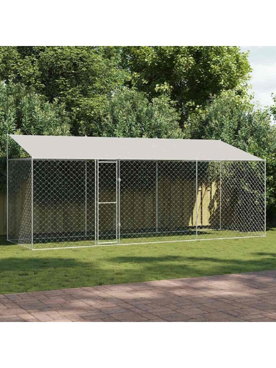 Suņu būris sudraba 600 x 200 x 256 cm cinkots tērauds