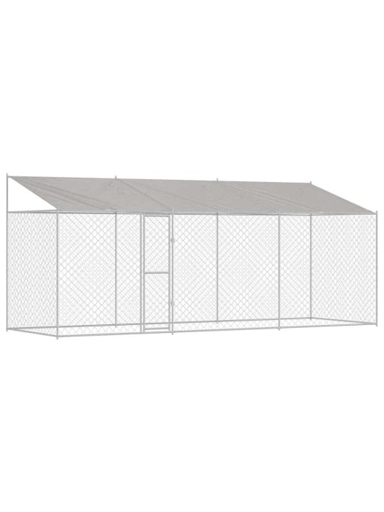 Suņu būris sudraba 600 x 200 x 256 cm cinkots tērauds
