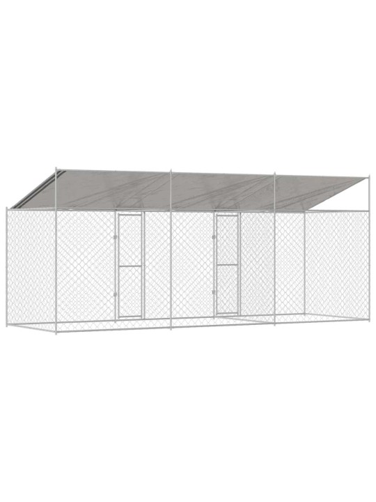 Suņu būris sudraba 600 x 200 x 256 cm cinkots tērauds
