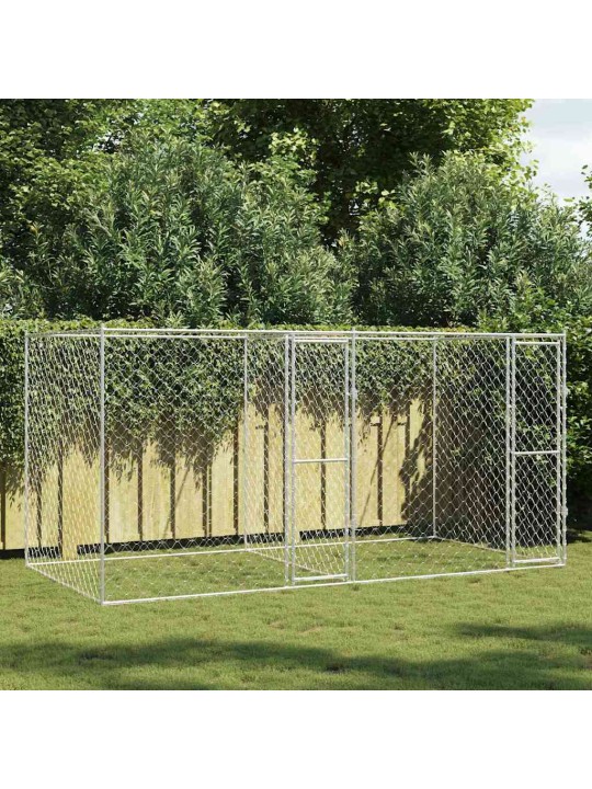 Suņu būris sudraba 400 x 200 x 200 cm cinkots tērauds