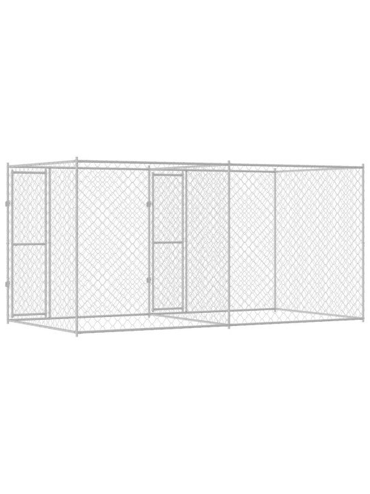 Suņu būris sudraba 400 x 200 x 200 cm cinkots tērauds