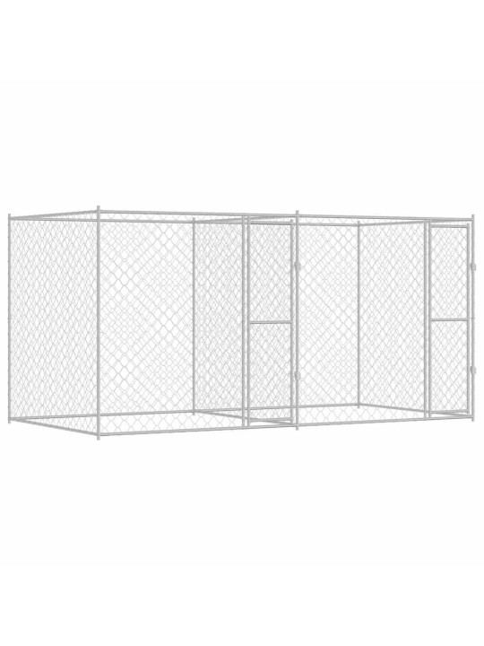 Suņu būris sudraba 400 x 200 x 200 cm cinkots tērauds
