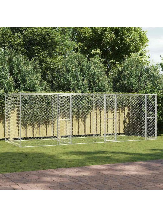 Suņu būris sudraba 600 x 200 x 200 cm cinkots tērauds
