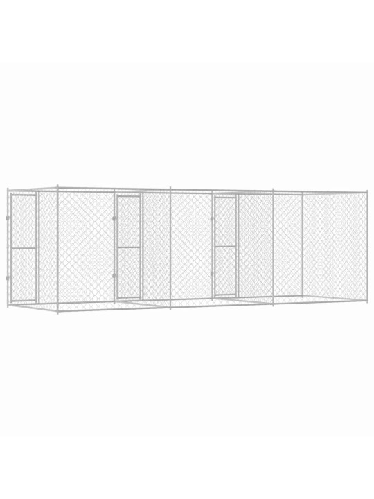 Suņu būris sudraba 600 x 200 x 200 cm cinkots tērauds
