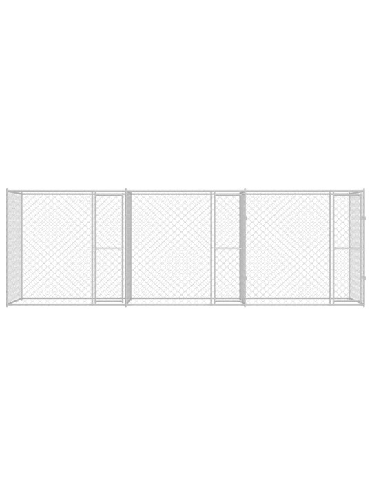 Suņu būris sudraba 600 x 200 x 200 cm cinkots tērauds