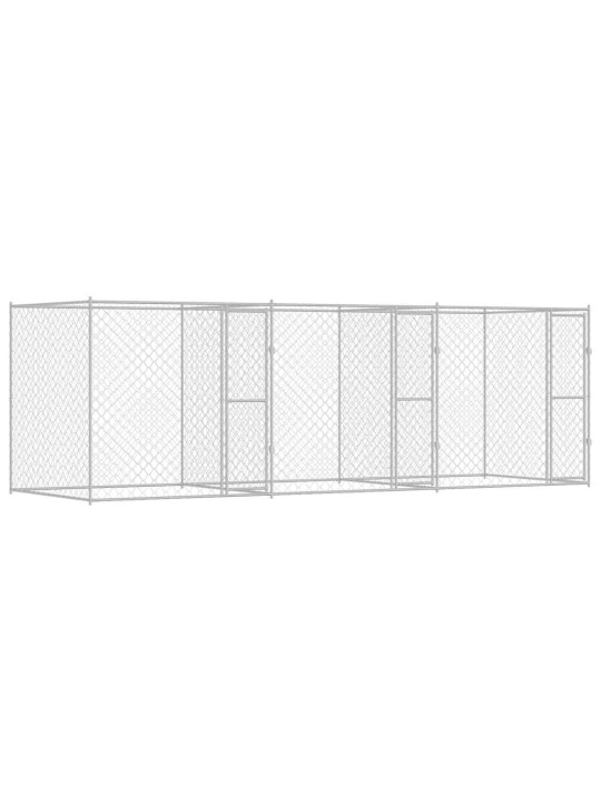 Suņu būris sudraba 600 x 200 x 200 cm cinkots tērauds