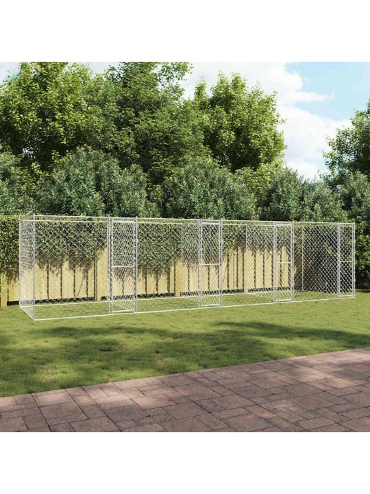 Suņu būris sudraba 800 x 200 x 200 cm cinkots tērauds