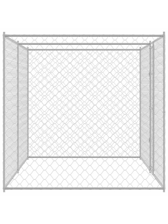 Suņu būris sudraba 400 x 200 x 256 cm cinkots tērauds