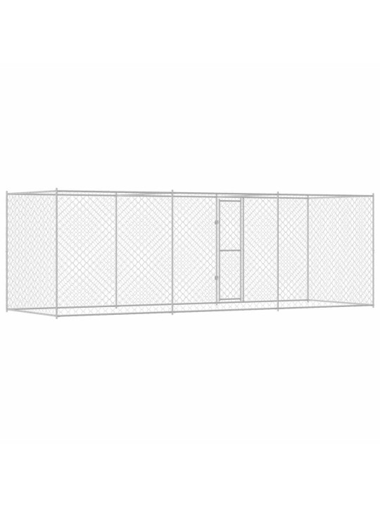 Suņu būris sudraba 600 x 200 x 256 cm cinkots tērauds