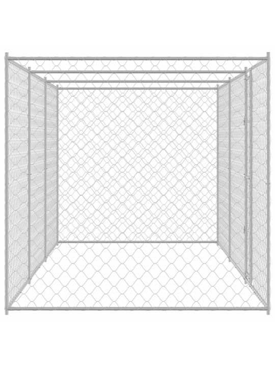 Suņu būris sudraba 600 x 200 x 256 cm cinkots tērauds