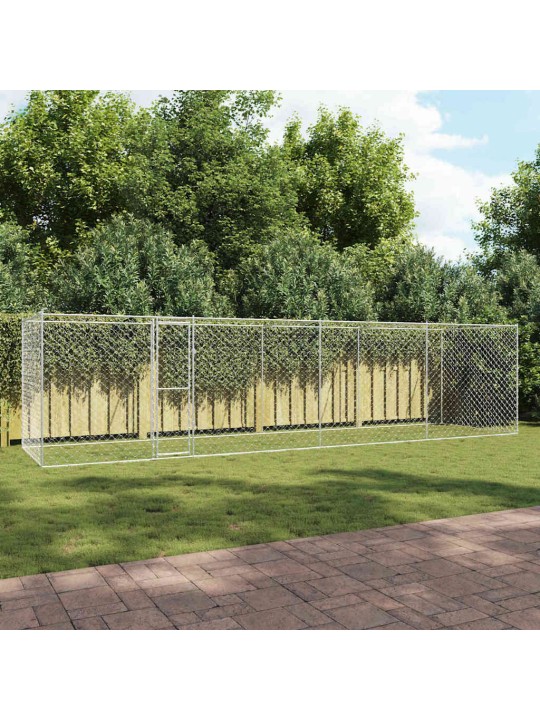 Suņu būris sudraba 800 x 200 x 256 cm cinkots tērauds