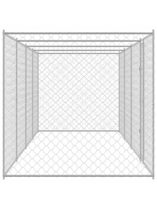Suņu būris sudraba 800 x 200 x 256 cm cinkots tērauds
