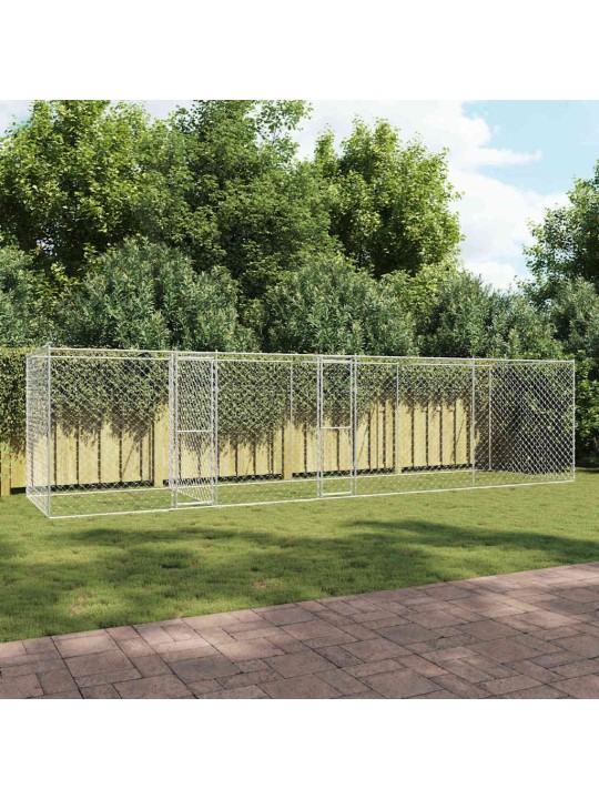 Suņu būris sudraba 800 x 200 x 200 cm cinkots tērauds