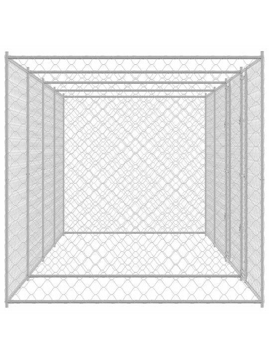 Suņu būris sudraba 800 x 200 x 200 cm cinkots tērauds