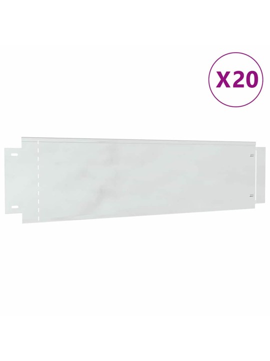 Zāliena apmales 20 pcs sudraba 100 x 25 cm cinkots tērauds