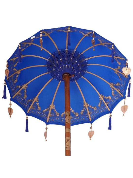 Saulessargs ar bāzi zila, brūna 250 cm koks, kokvilna