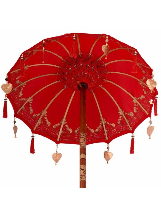 Saulessargs ar bāzi sarkans, brown 250 cm koks, kokvilna