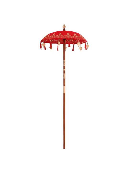 Saulessargs ar bāzi sarkans, brown 250 cm koks, kokvilna