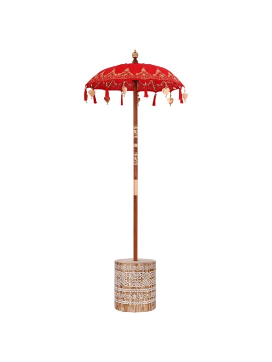 Saulessargs ar bāzi sarkans, brown 250 cm koks, kokvilna