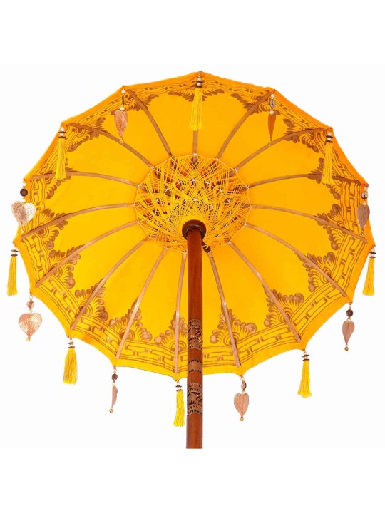 Saulessargs ar bāzi dzeltena, brūna 250 cm koks, kokvilna