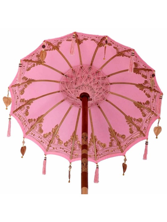 Saulessargs ar bāzi rozā, brūns 250 cm koks, kokvilna