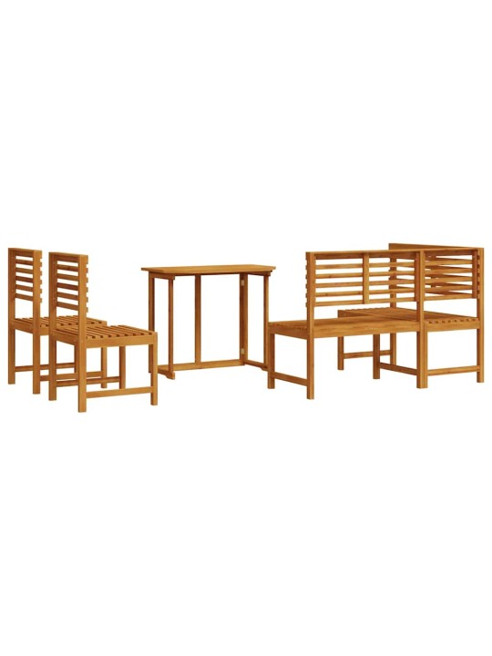 Dārza sola komplekts 4 pcs brūna akācijas masīvkoks