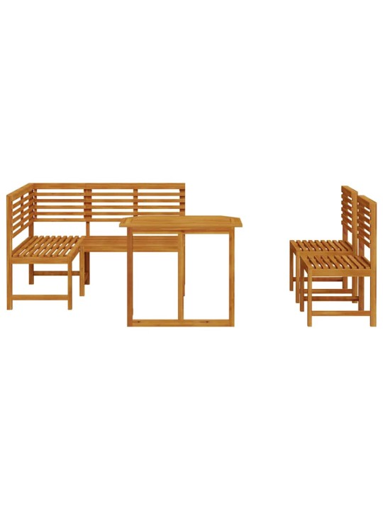 Dārza sola komplekts 4 pcs brūna akācijas masīvkoks